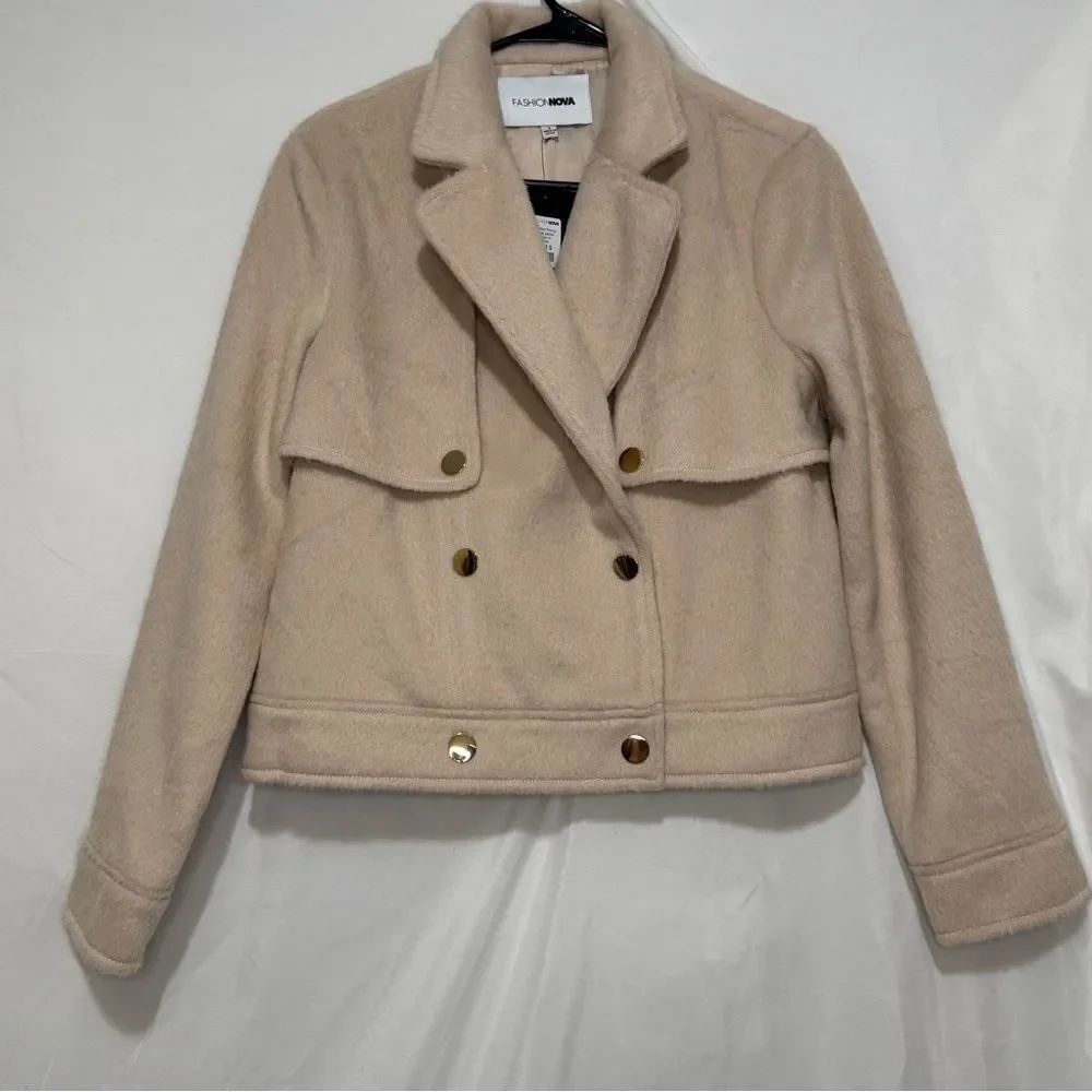 Beige Fashion Nova Coat Size S